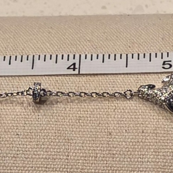 Elegant White Gold Tone Cheetah Bracelet - Picture 2 of 4